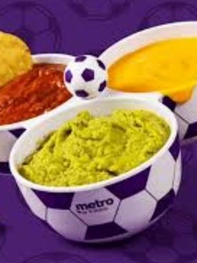 Metro PCS Trio Bowl Football Soccer Ball Dip Bowl Plastic- Purple & White